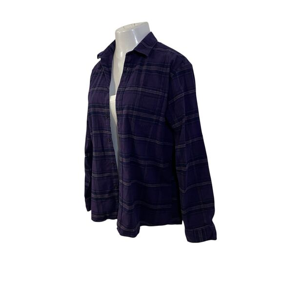 Upcycled Flannel Shirt Shacket Womens XL Dragon Grunge Purple Patchwork Folk Art - Picture 7 of 14